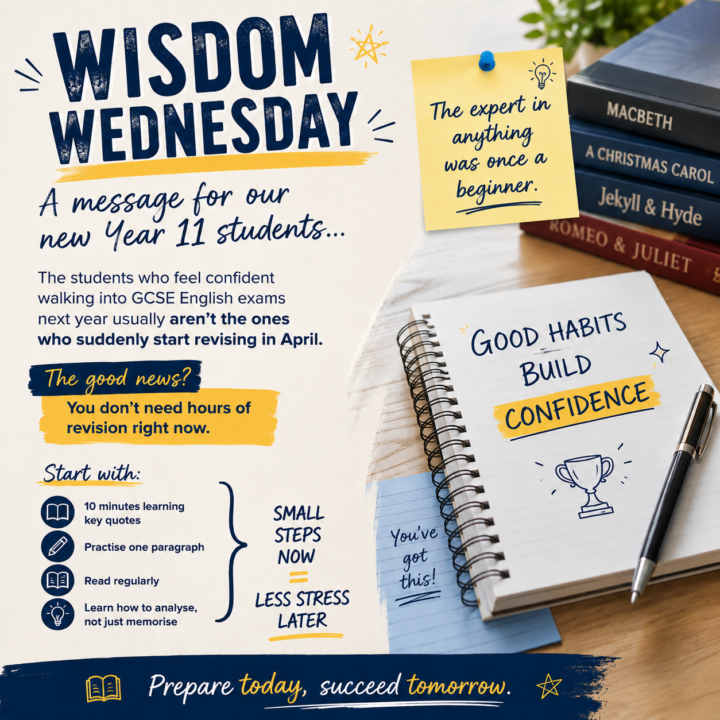 Wisom Wednesday: A message for our NEW Year 11 students…