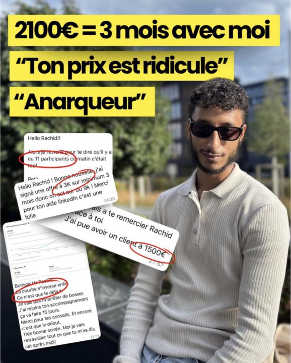 Mon accompagnement LinkedIn de 90 jours coûte 2100€ 