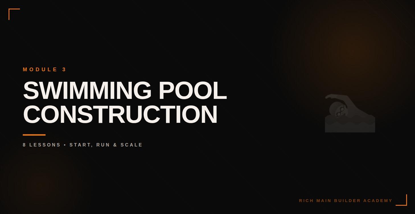SWIMMING POOL CONSTRUCTION BUSINESS