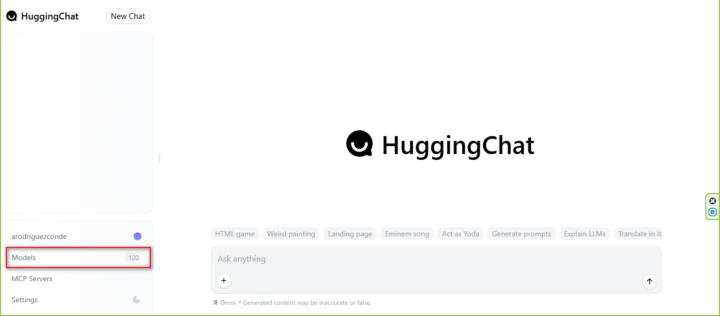 Guía Práctica: Cómo Usar la Nueva Actualización de Hugging Face Chat con +100 Modelos de IA