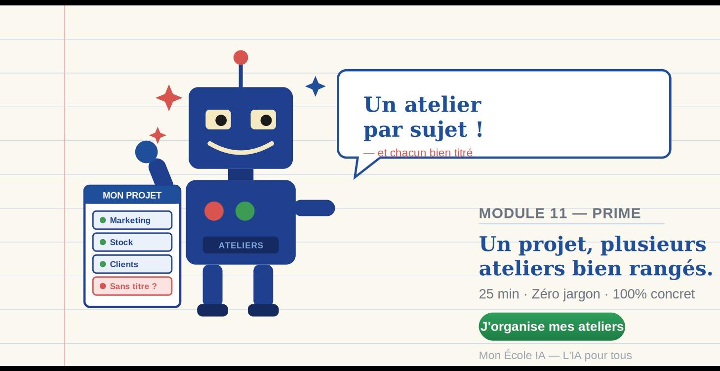 Mod 11 — Vos ateliers dans un même projet