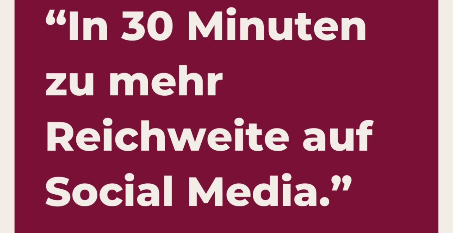 Speedkurs Social Media Marketing 30 Minuten/Woche