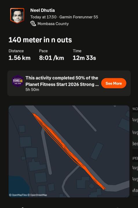 140 meter in n outs + hill sprints