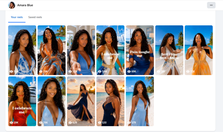 FB page Amara Blue - going viral after 5 days! ✨🎶