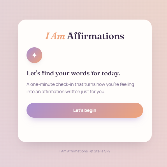 ✨ New Premium Tool: I Am Affirmations