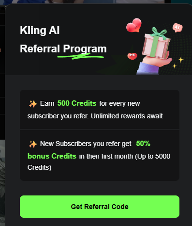 Kling Referral code