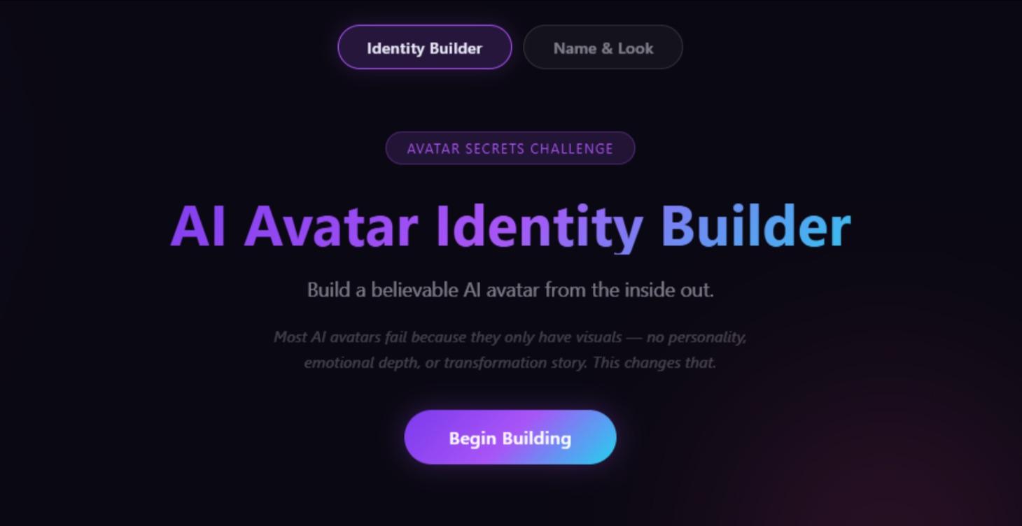 AI Avatar Identity Builder Tool