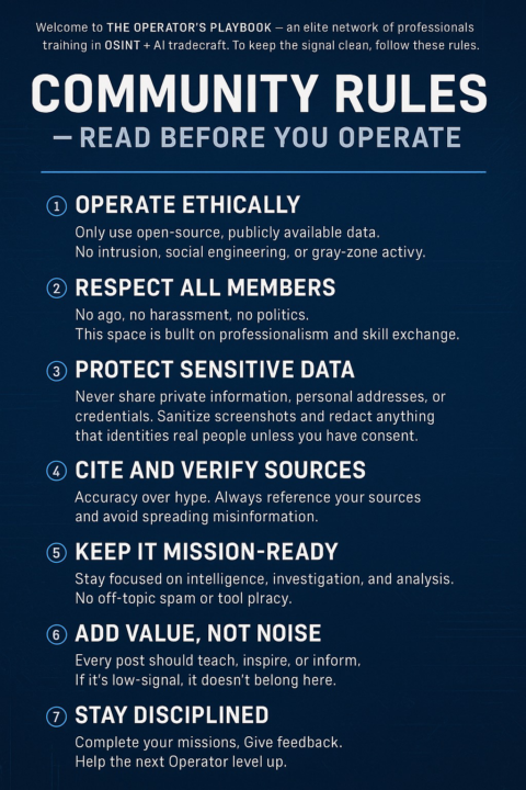 🧱 COMMUNITY RULES - READ BEFORE YOU OPERATE