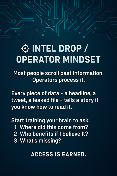 ⚙️ INTEL DROP // Operator Mindset