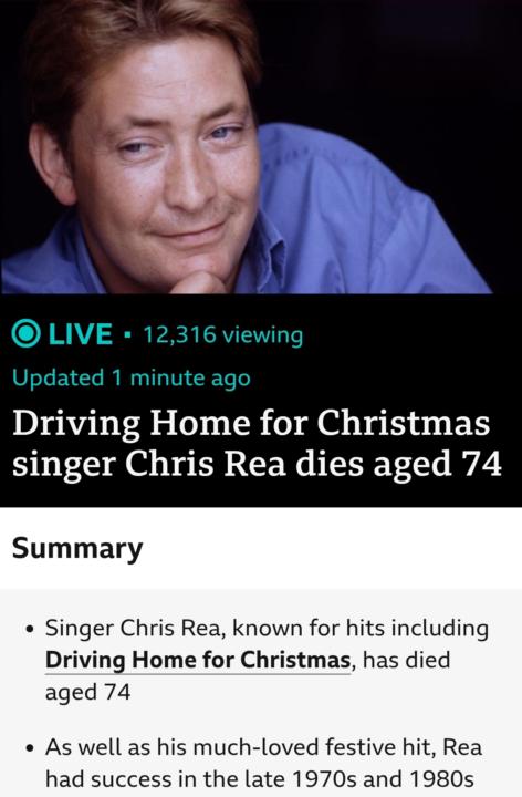 Chris Rea passes away