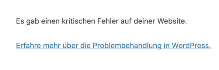„Kritischer Fehler auf deiner Website“ – Wer kennt es?