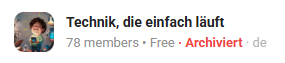 Technik-Community Archiviert? 