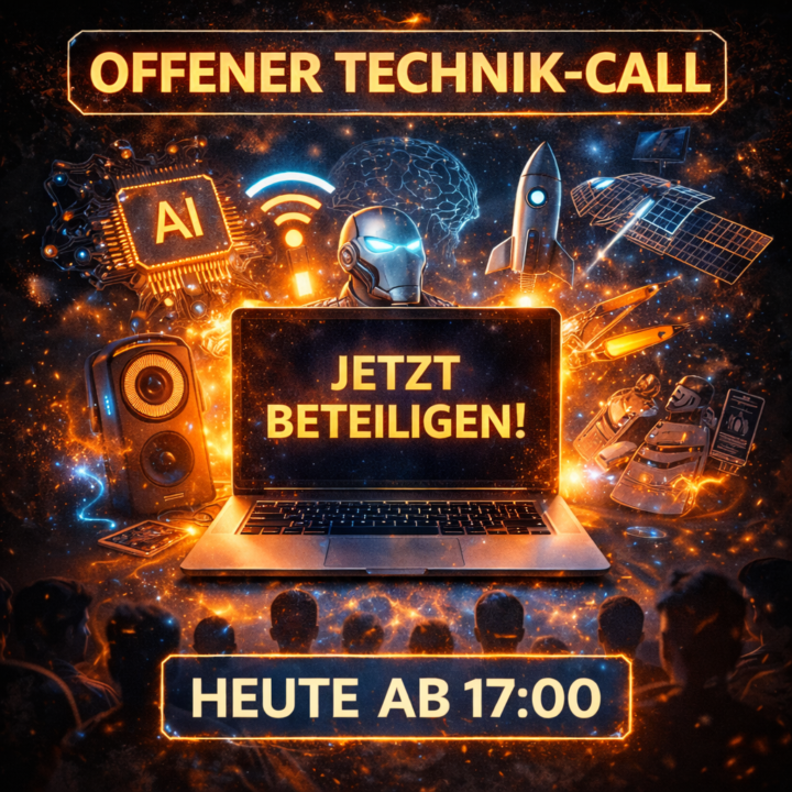 Technikcall heute um 17 Uhr..