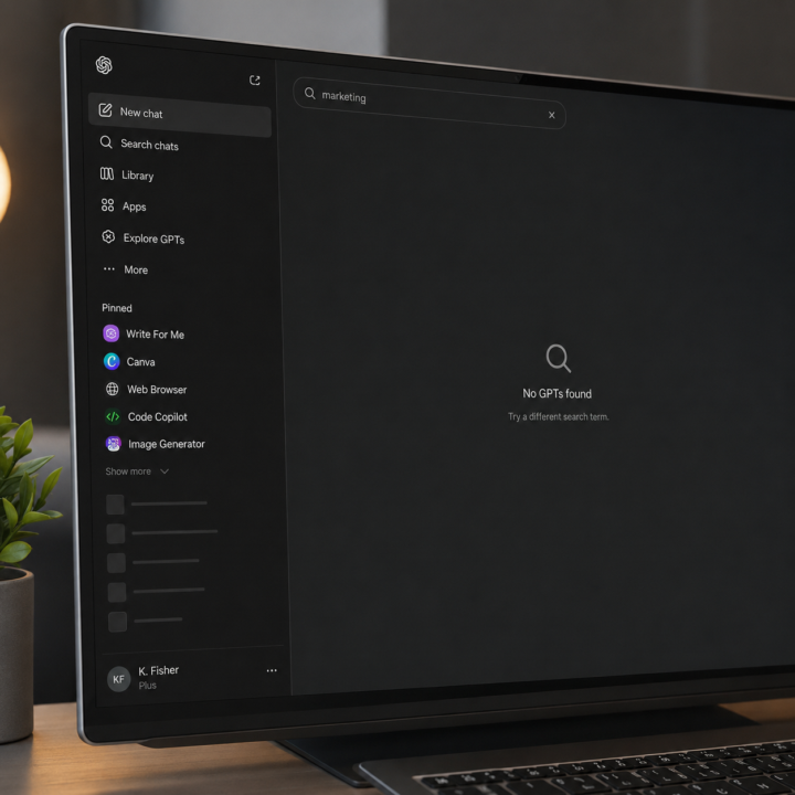 Nur noch 10 festgepinnte CustomeGPTs in ChatGPT-Seitenleiste