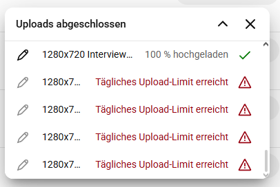 Wer von euch ist auch so fleißig das er an technische Limits stösst?