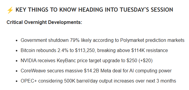 Critical Overnight Developments: