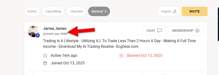 IMPOSTER DM - FREE TRIAL OVER - BANNED A USER