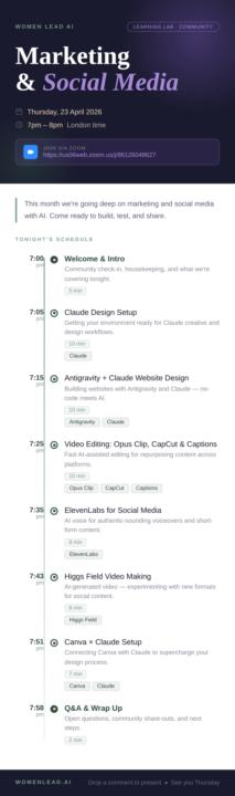 🚨Marketing & Social Media Learning Lab + Agenda