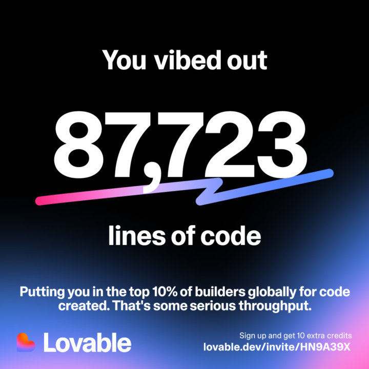 Proud [LOVABLE] Builder Moment