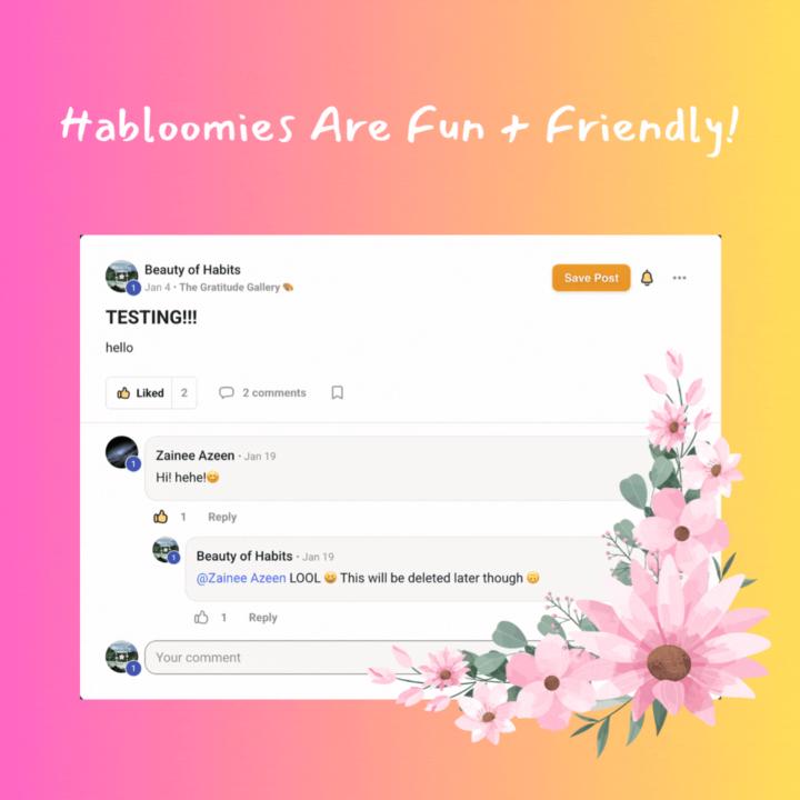 Celebrating the random heart-felt support from our Founding Habloomies 💛✨🎉