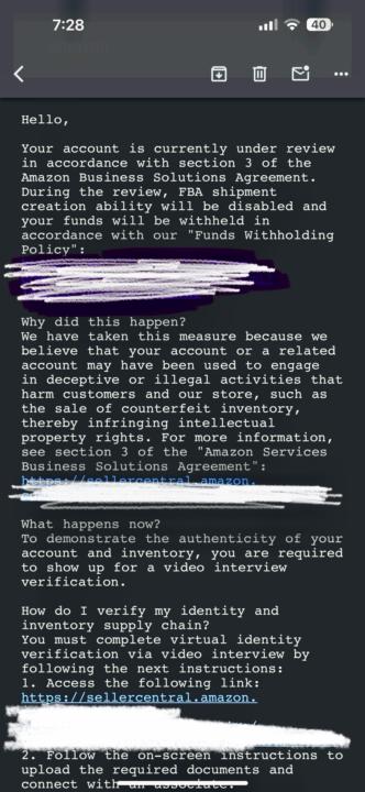 Cuenta y fondos congelados