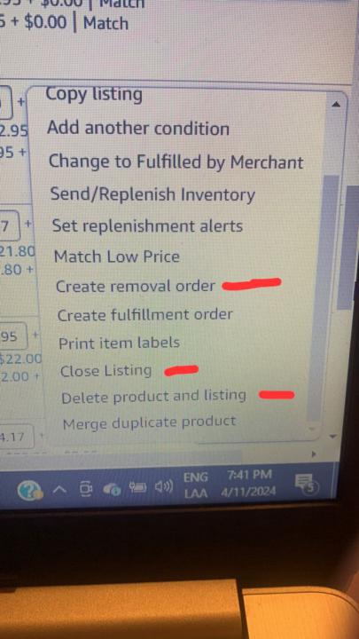 Borrar listing inactivo del inventario