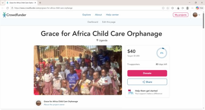 Crowd Funder is Live!! Grace For Africa Children can receive now!
