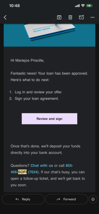 Sofi personal loan Approved. 