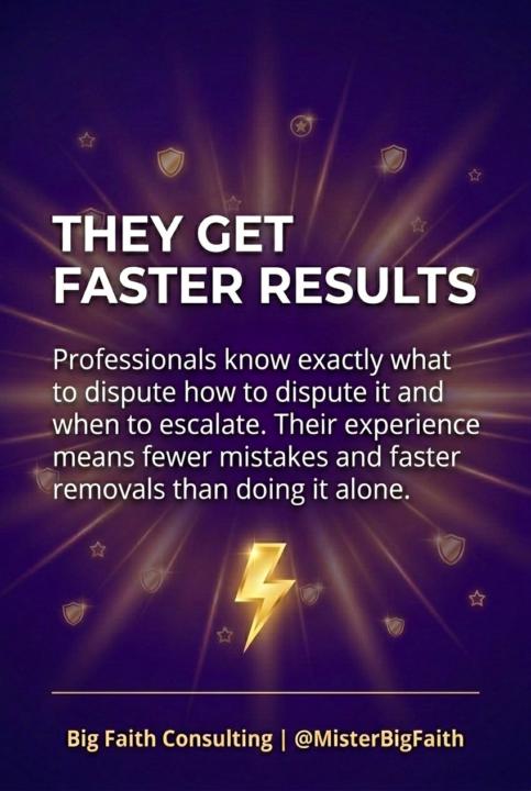 The difference between DIY credit repair and hiring a professional is simple — speed. ⚡