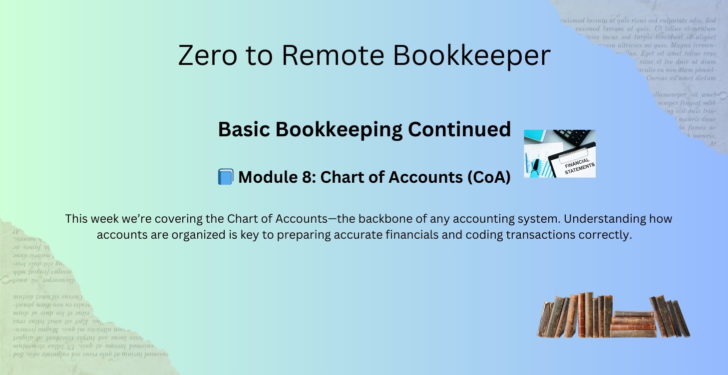 📘 Module 8: Chart of Accounts (CoA)