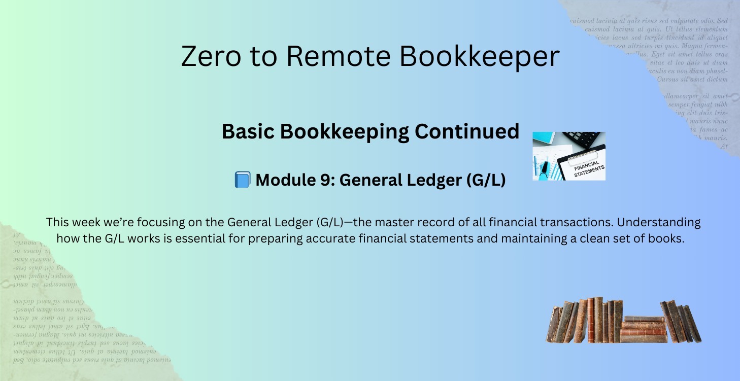 📘 Module 9: General Ledger (G/L)