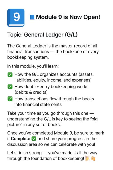 📘 Module 9 is Now Open!