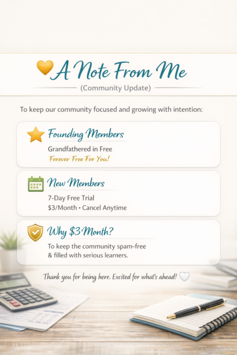💛 A Note From Me (Community Update)