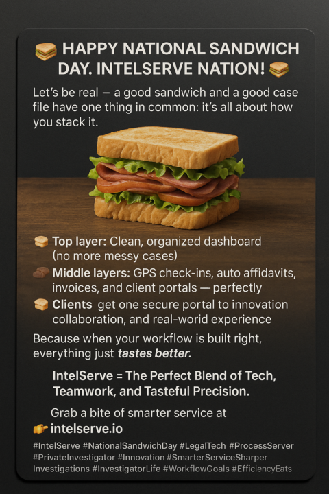 🥪 Happy National Sandwich Day, IntelServe Nation! 🥪