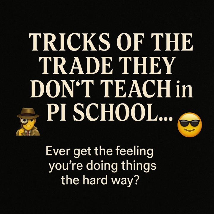 🕵️  "Tricks of the Trade They Don’t Teach in PI School…" 🕶️