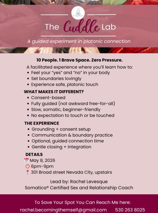 The Cuddle Lab Event is happening tomorrow night (3 spots left)