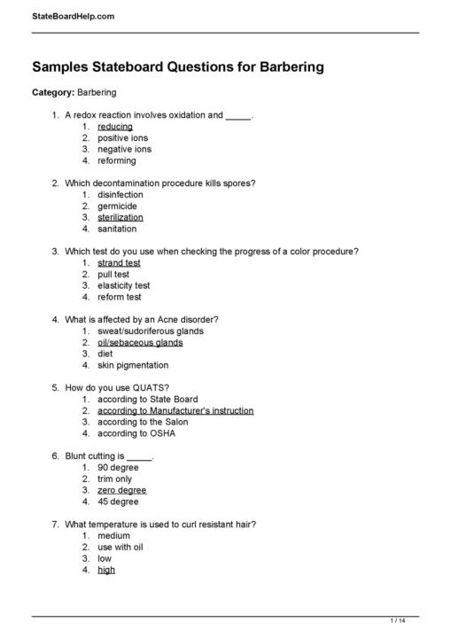 Barber Study Guide 