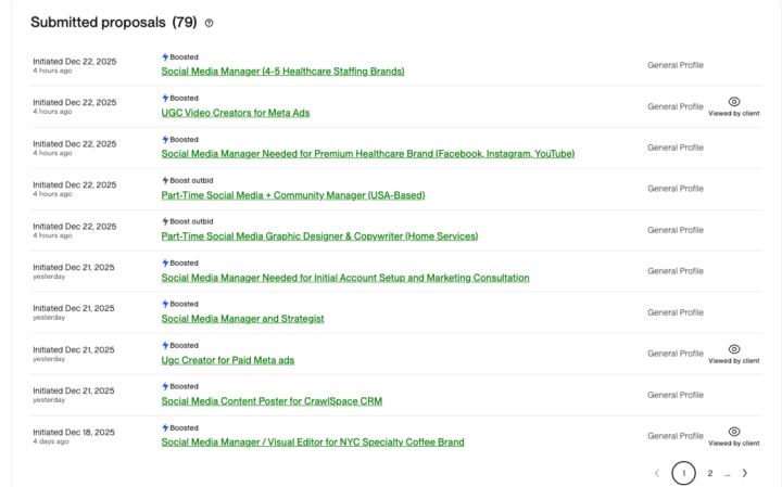 10 proposals sent out between today and yesterday 🔥