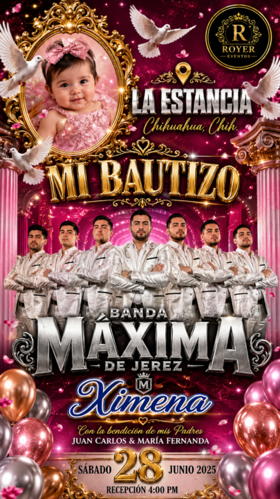 FLYER DE BAUTIZO ESTILO BANDA / NARCO GLAM