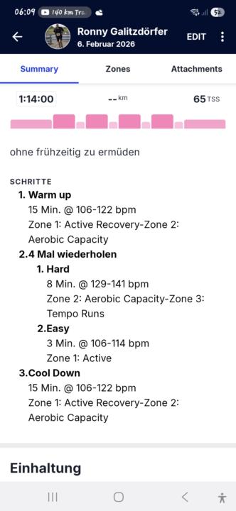 Bergintervalle Zone3 