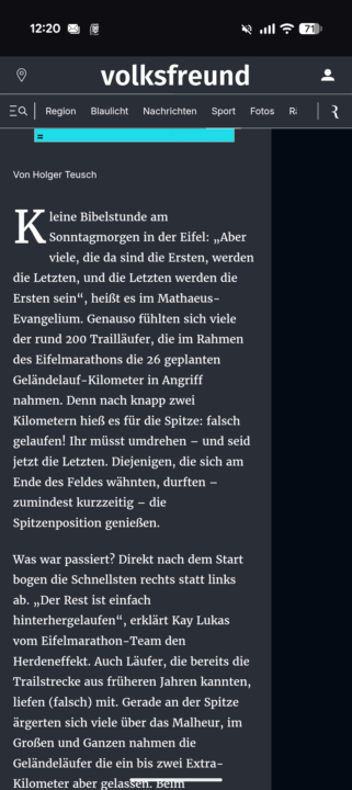 Chaos im Rennen