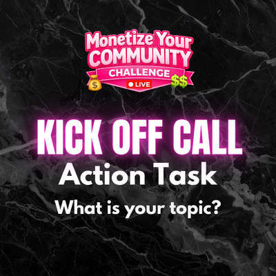 ✅Challenge Workshop Kickoff Call Action Task [January 2026]