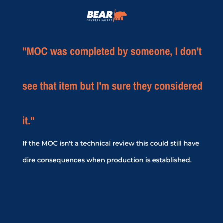 "MOC was completed by someone, I don't see that item but I'm sure they considered it."