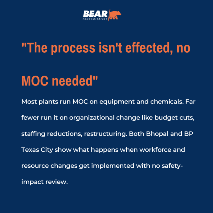 "The process isn't effected, no MOC needed"