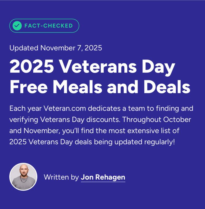 Veterans Day discounts/sales/deals/free meals