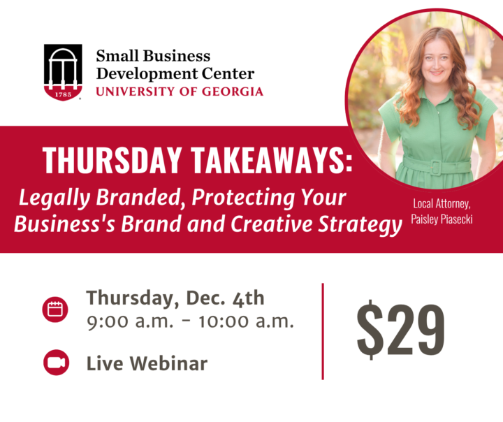 Savannah & Statesboro SBDC is hosting a legal branding webinar