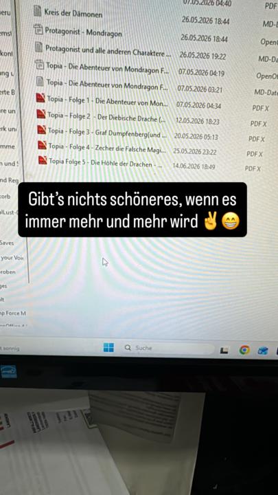 Weitere Folge fertig geschrieben