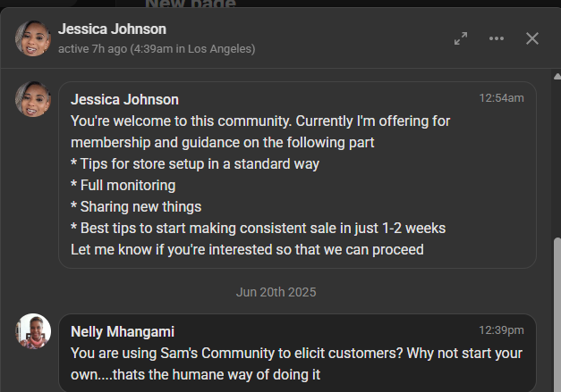 She is using this community to scam people