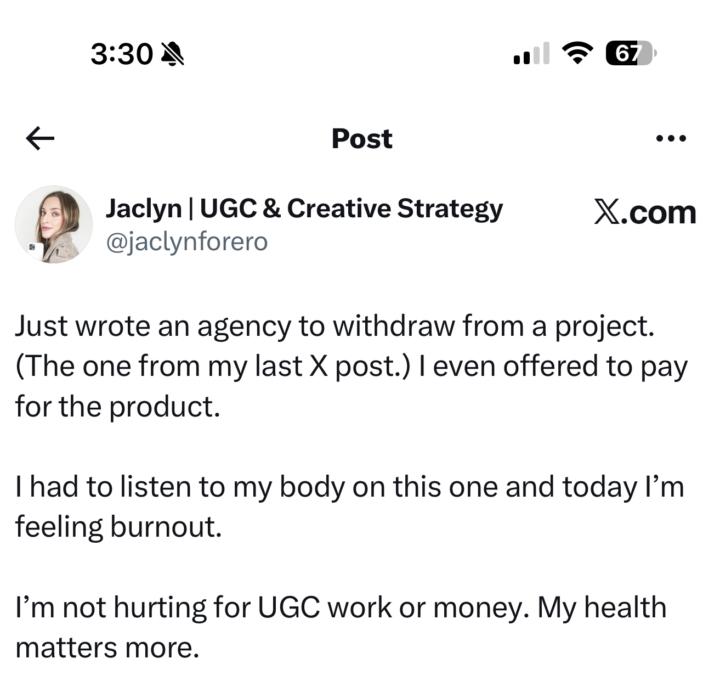 UGC Burnout is Real. 
