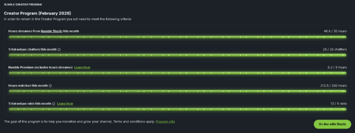 RUMBLE STREAMING PLATFORM
